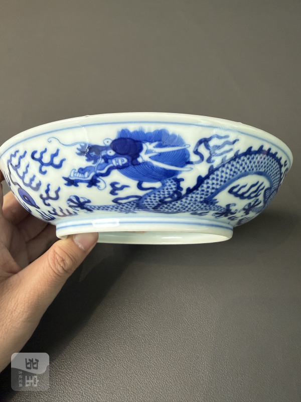 清光绪 青花云龙纹盘 - 图2